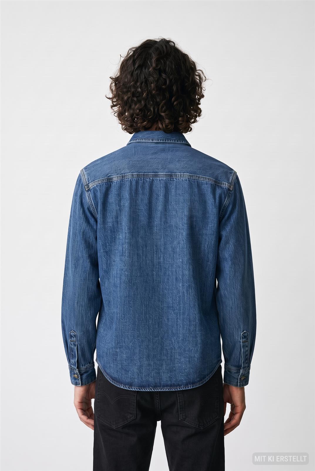 Relaxed Fit Denim Hemd Modell: Palm