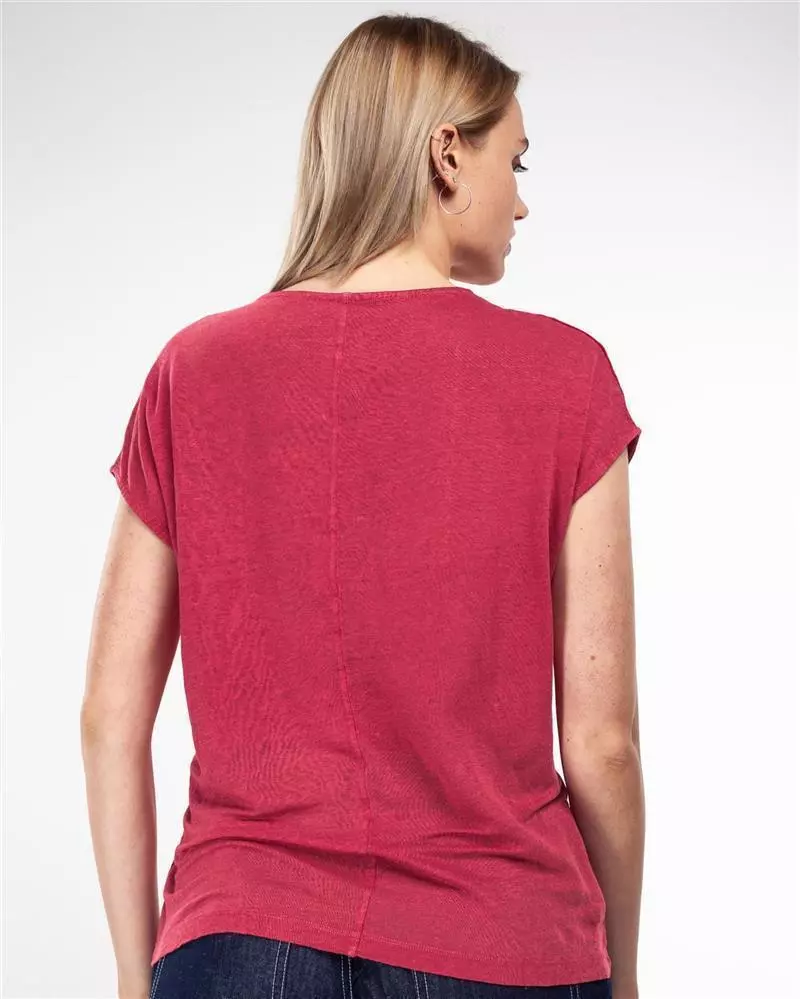 Leinen-Shirt Modell: V-Neck