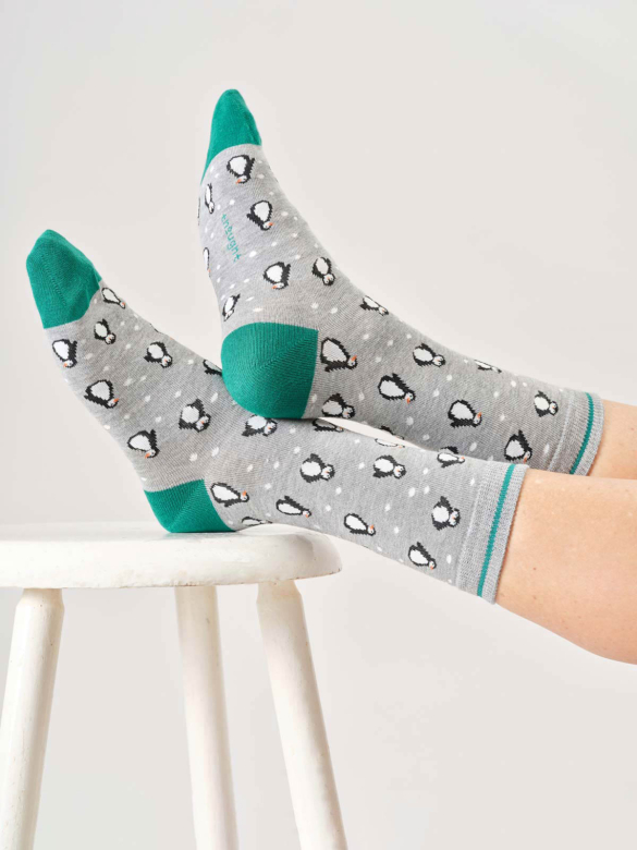 Socken Modell: Snowy Penguin