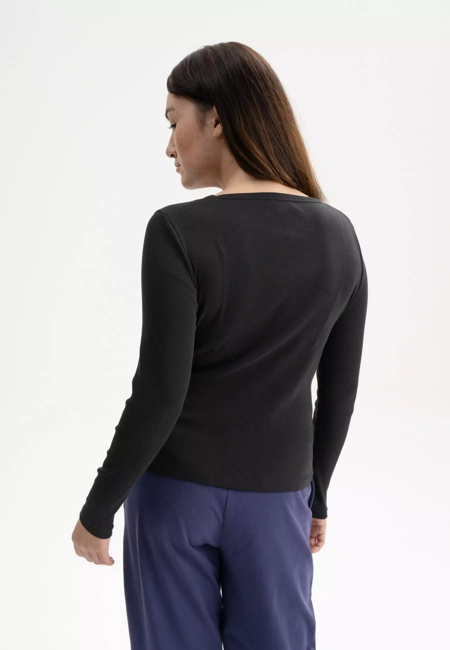 Geripptes Longsleeve Modell: Mehar GOTS