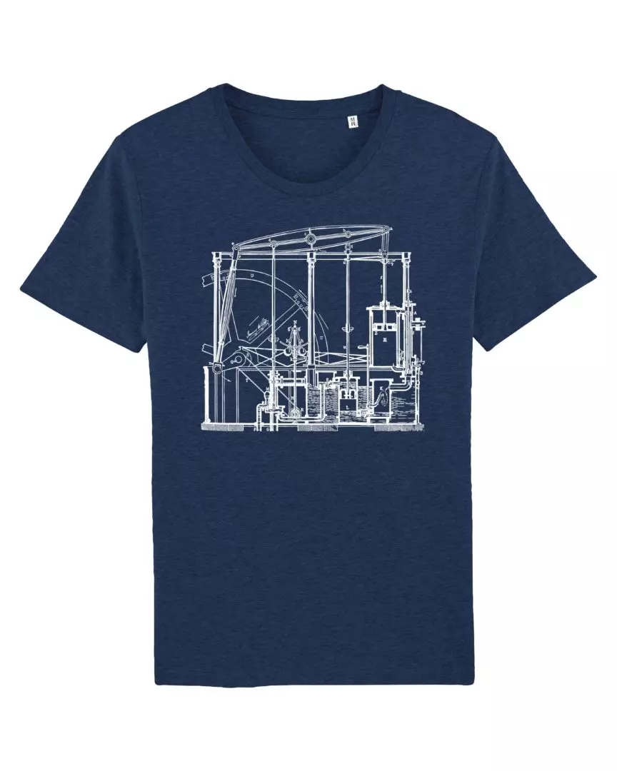 Science-T-Shirt Maschinenbau Modell: Dampfmaschine