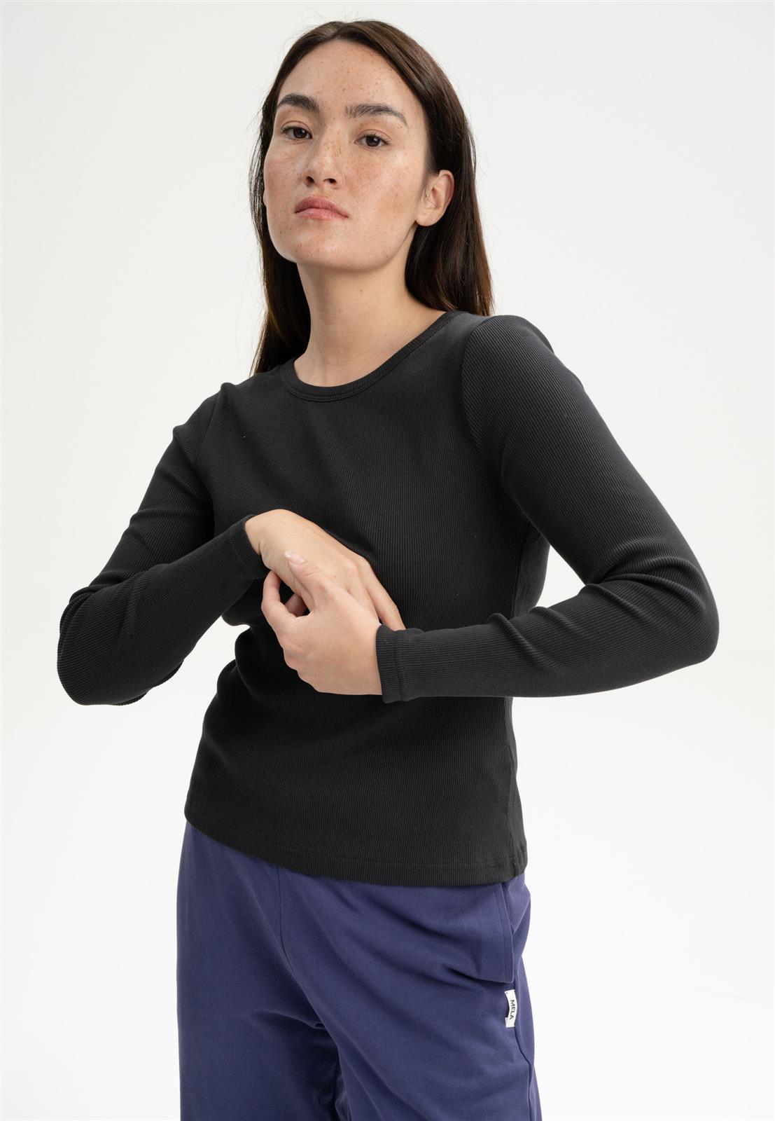 Geripptes Longsleeve Modell: Mehar GOTS