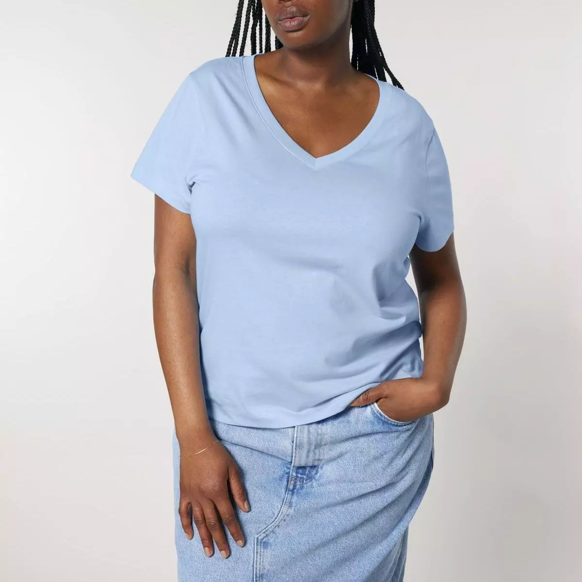 SFM5_STTW176_C149 V-Neck T-Shirt Modell: Island