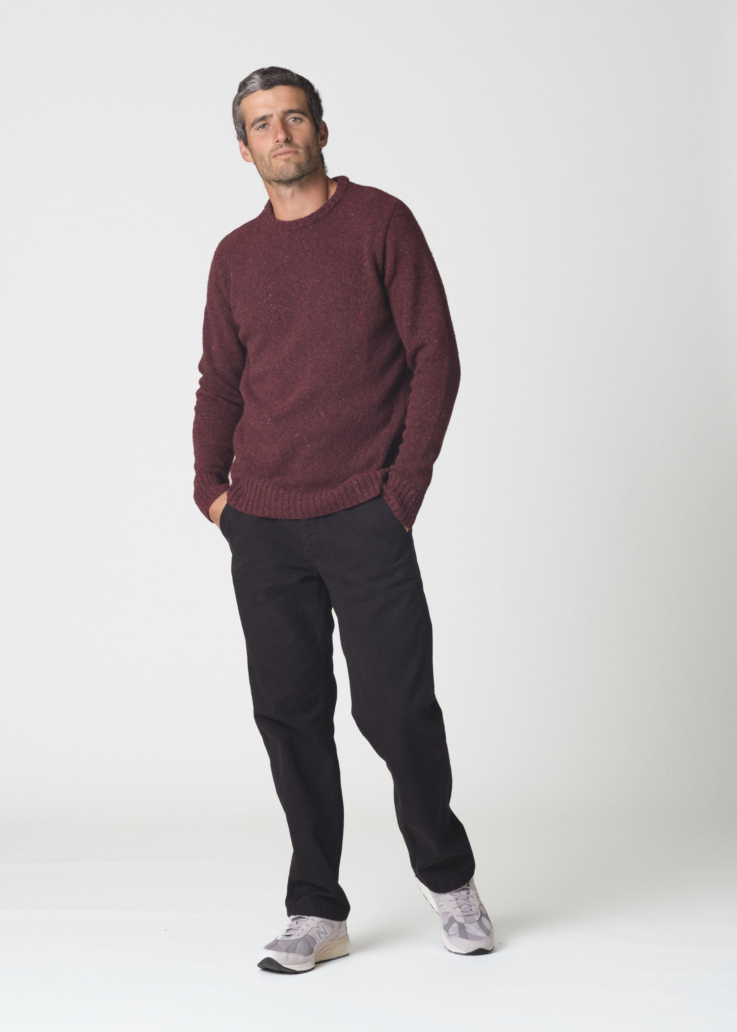 Melierter Woll-Strickpullover Modell: Aage