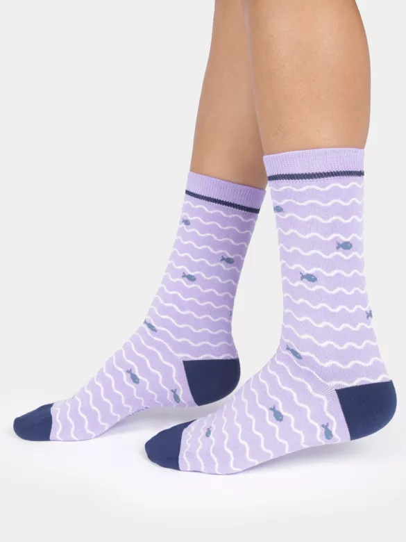 Socken Modell: Wavy Fish Stripe