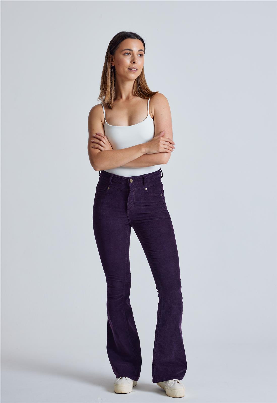 Cord-Schlaghose High Waist Skinny Modell: Mavis