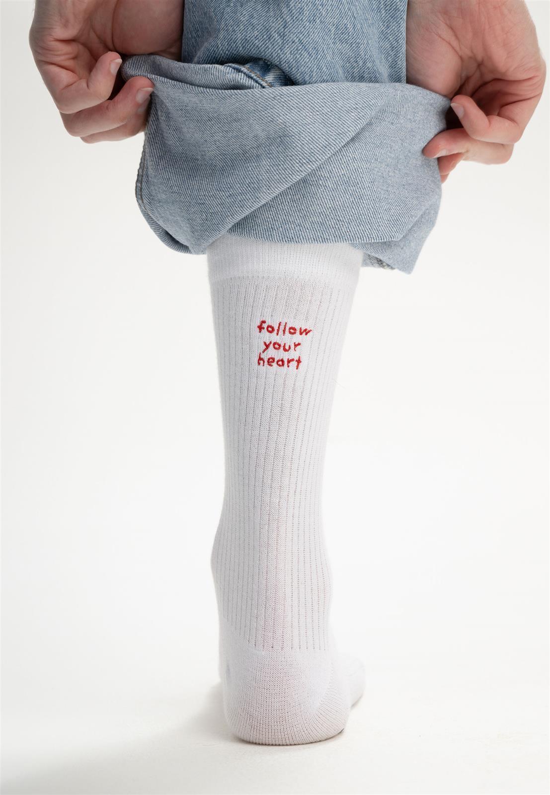 Gerippte Socken mit Stickerei, 2er Pack