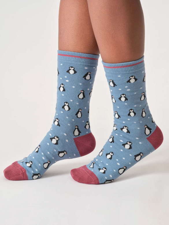 Socken Modell: Snowy Penguin