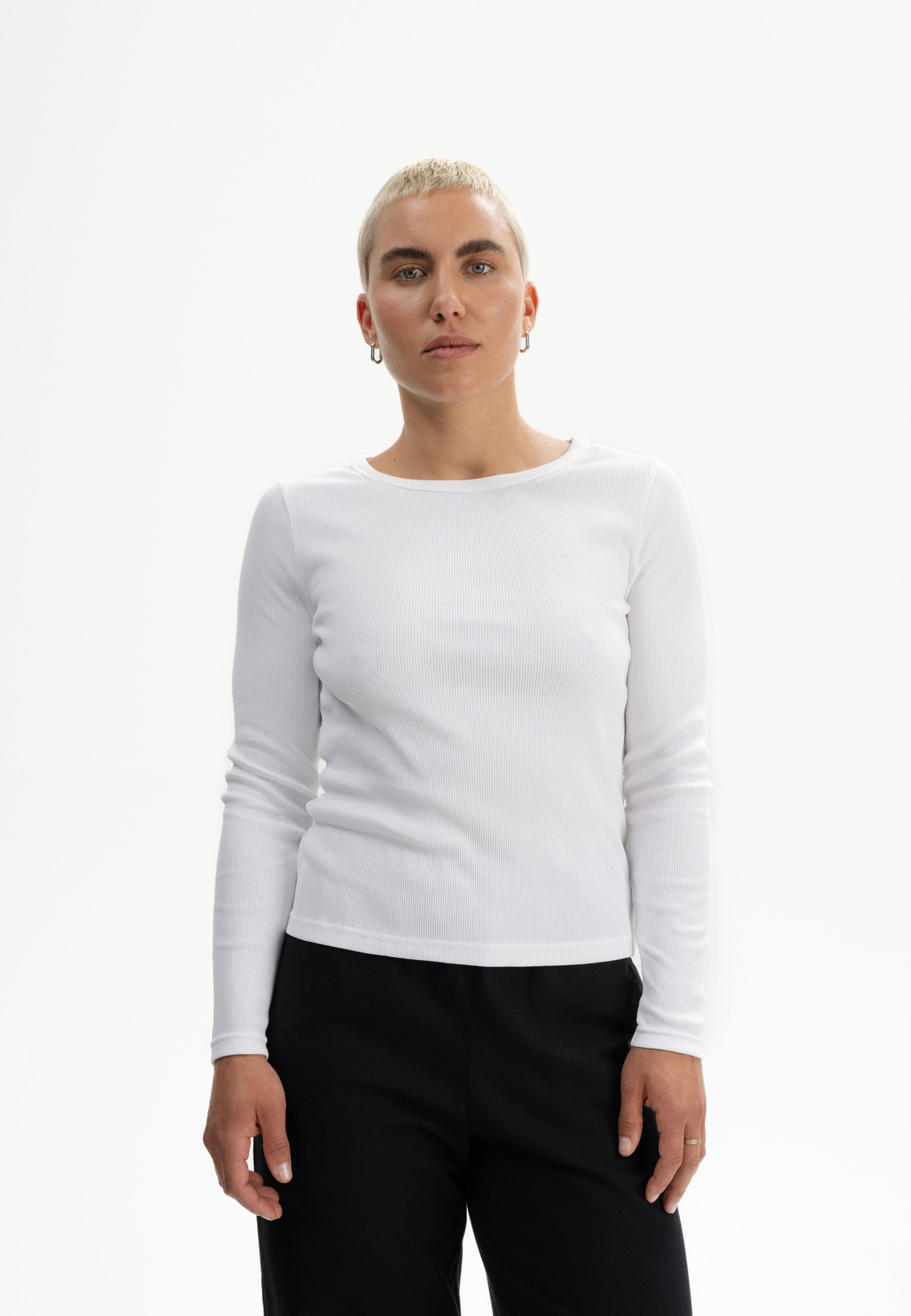 Geripptes Longsleeve Modell: Mehar GOTS
