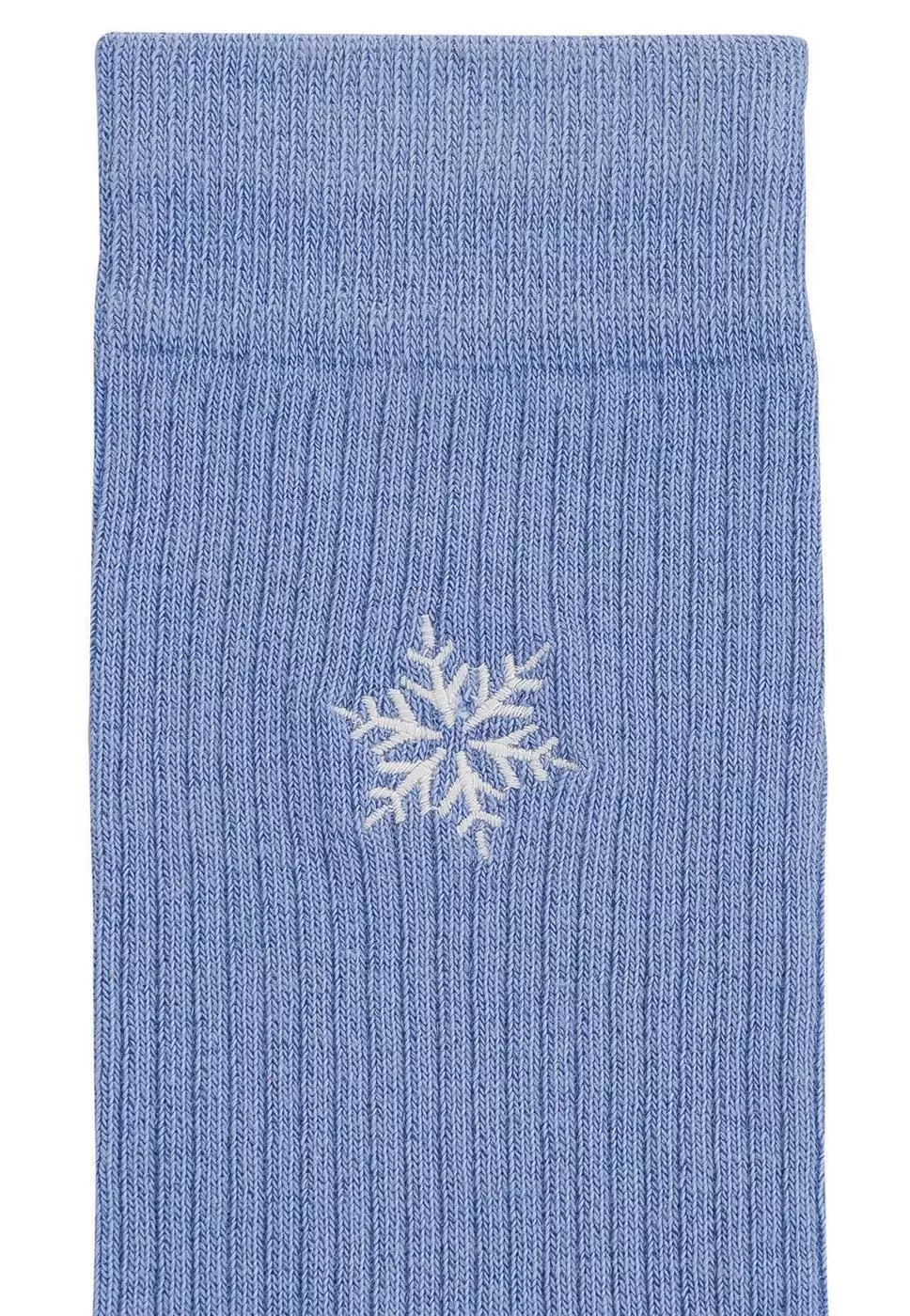 MELA_Embroidery Sock_Snowflake_02.jpg Gerippte Socken mit Stickerei, 1er Pack