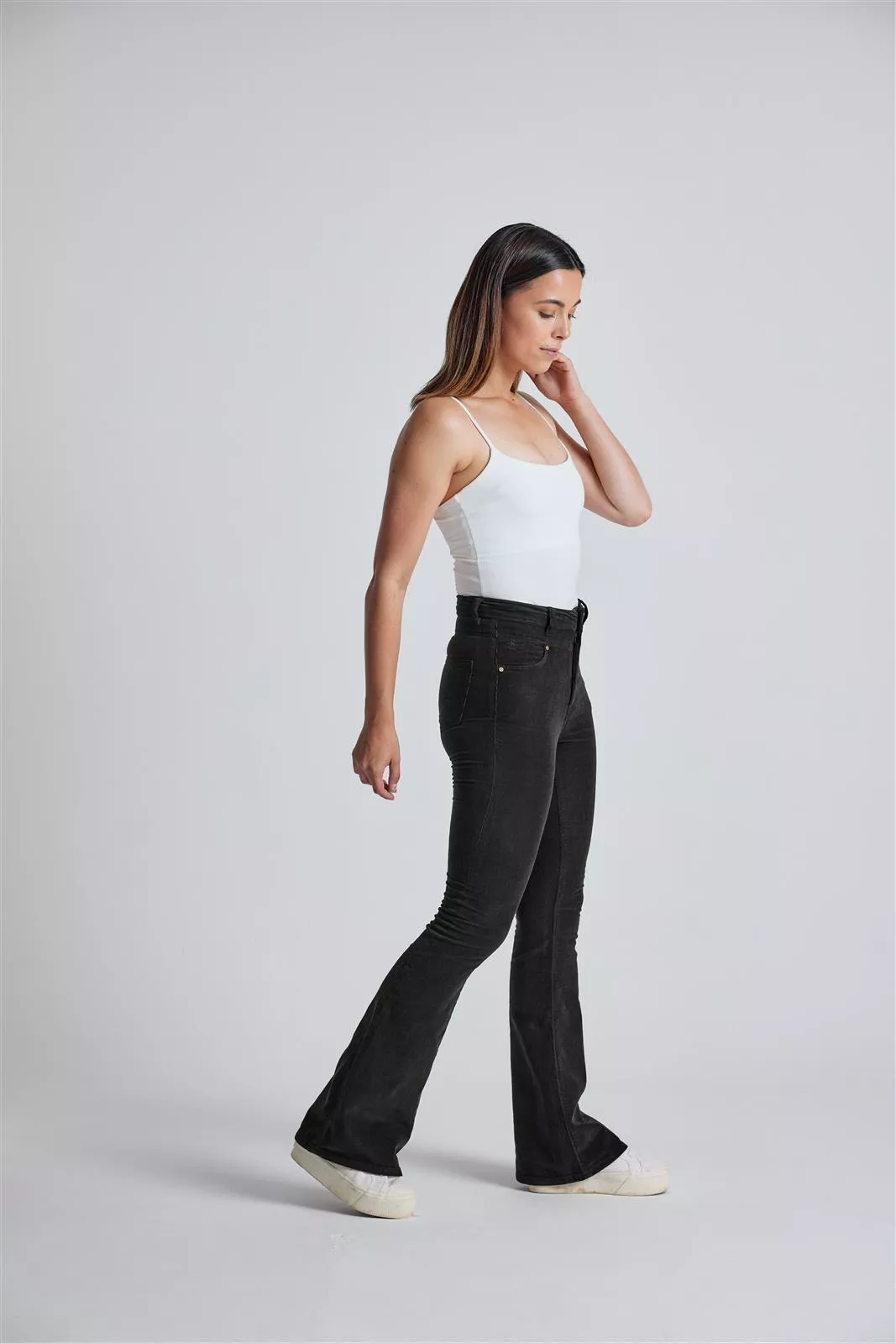 Cord-Schlaghose High Waist Skinny Modell: Mavis